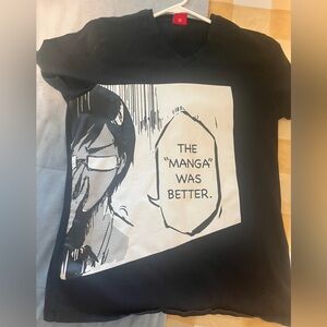 “The Manga was better” anime tee, Women’s Medium